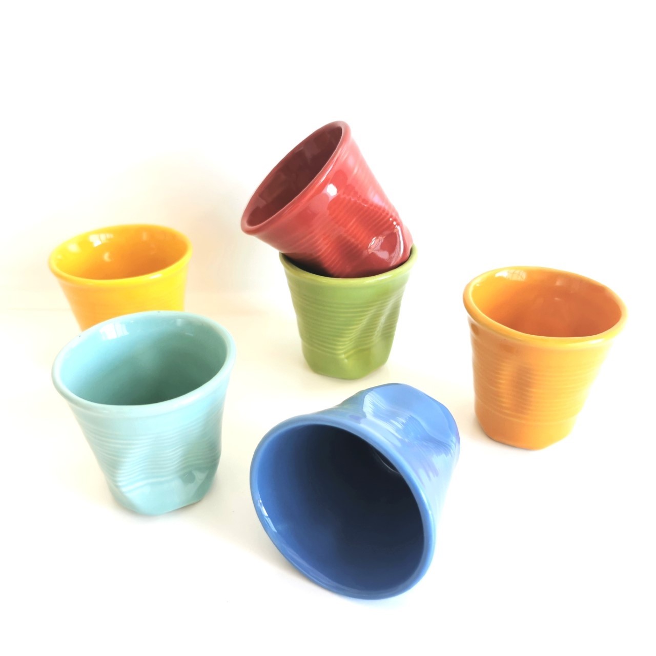 Acquista online Kaleidos set 6 tasses à café froissées 110 ml porcelaine Kaleidos